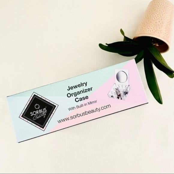 Folding Jewelry Organizer Case with Built in Mirror by Sorbus Beauty - Picture 5 of 10